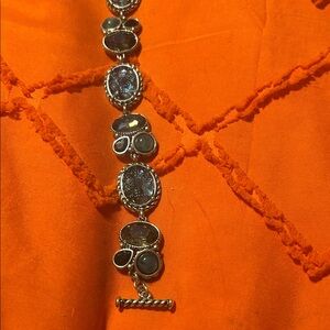 Silver and Black Stone Bracelet